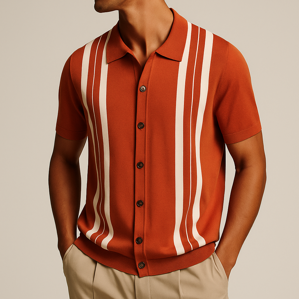 Luca | Retro Knit Button-Up