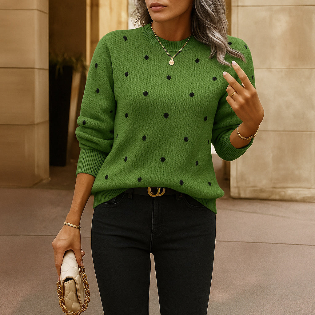 Naomi | Women Casual Knit Sweater | Dot Pattern