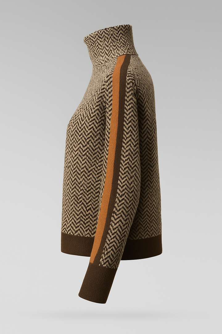 Alara | Bold Stripes High-Neck Sweater