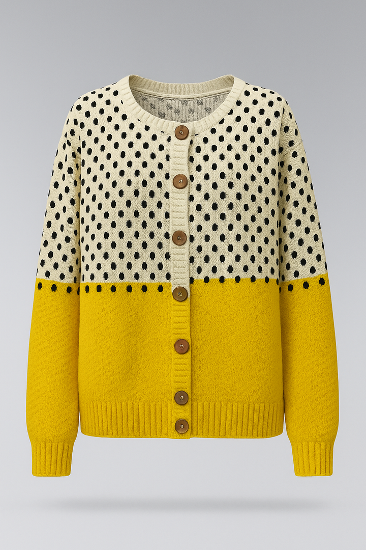 Melise | Geometric Polka-Dot Cardigan