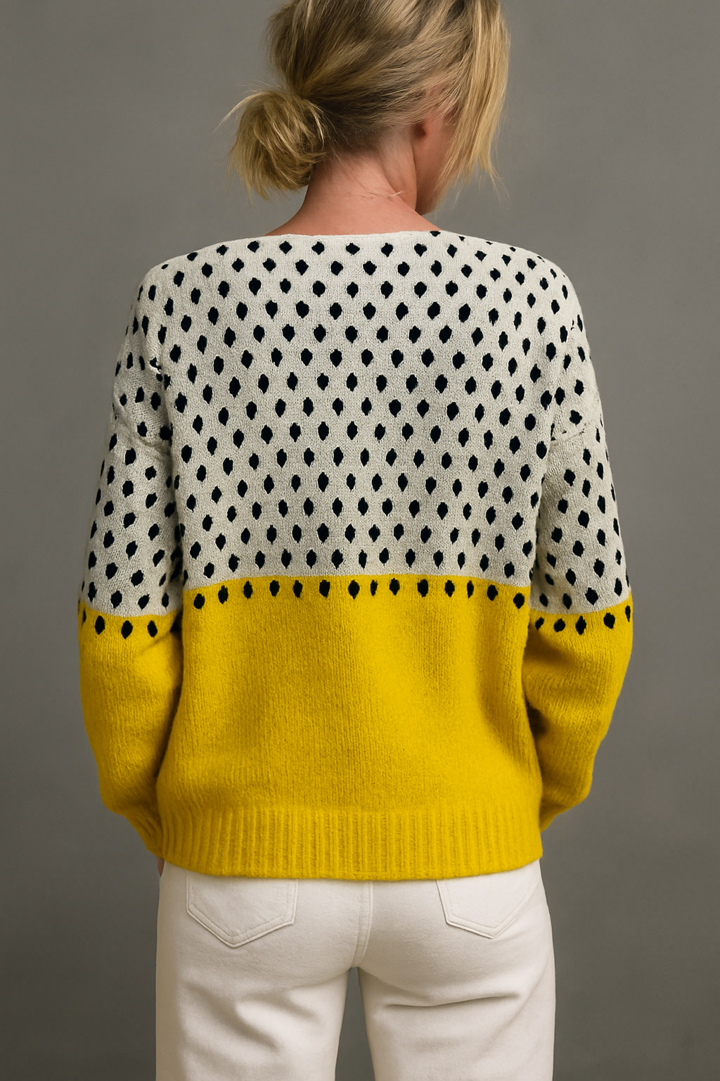 Melise | Geometric Polka-Dot Cardigan