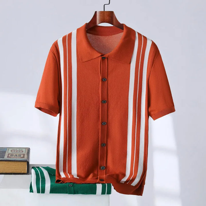Luca | Retro Knit Button-Up