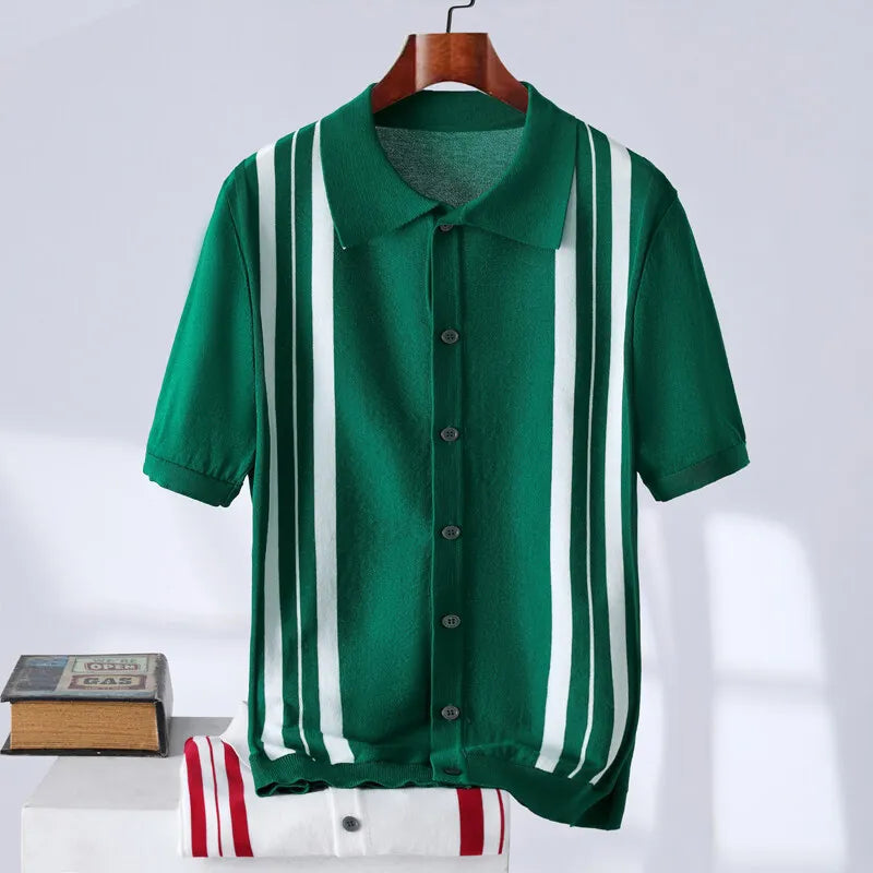 Luca | Retro Knit Button-Up
