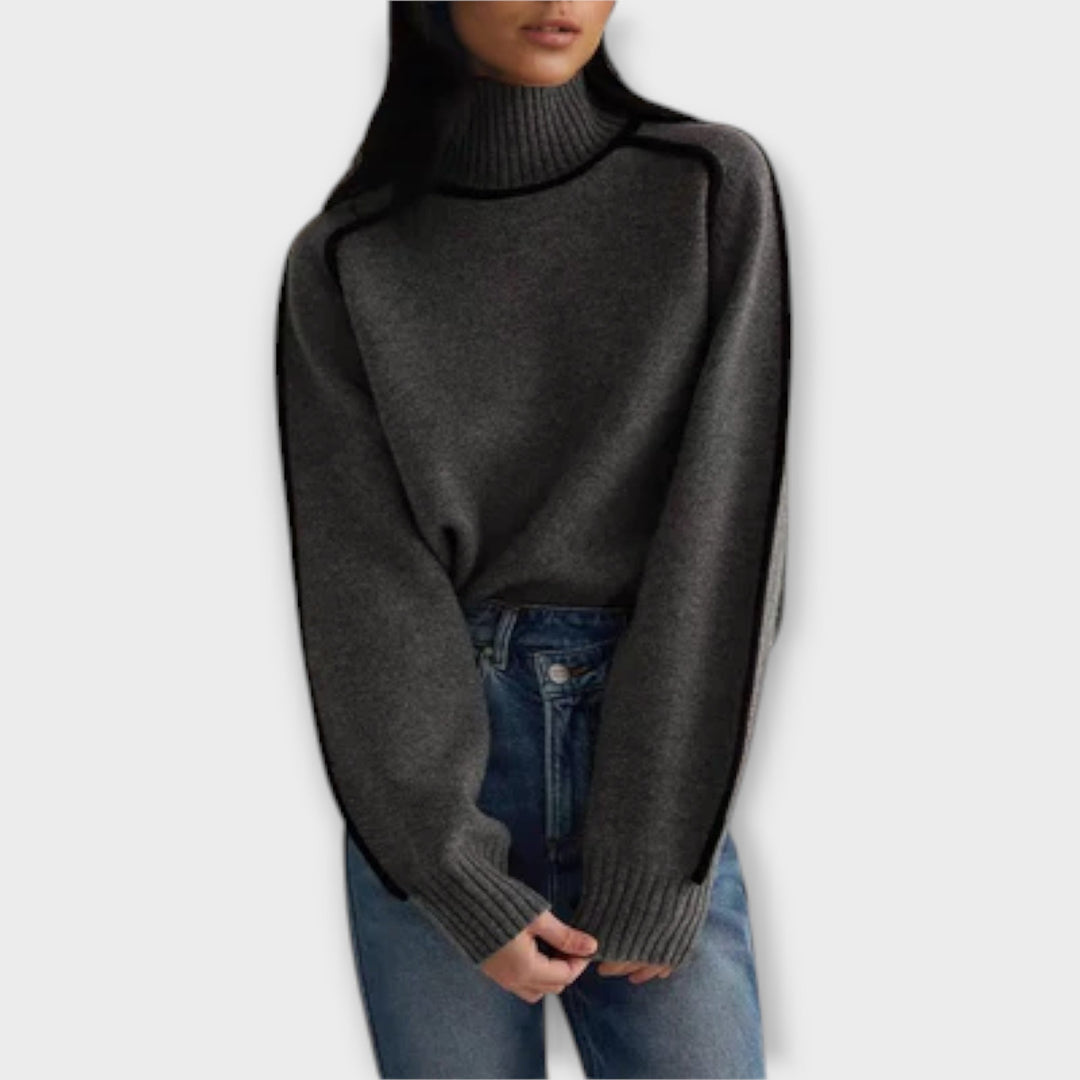 Brielle | Women Ribbed Turtleneck Sweater | Soft & Structured