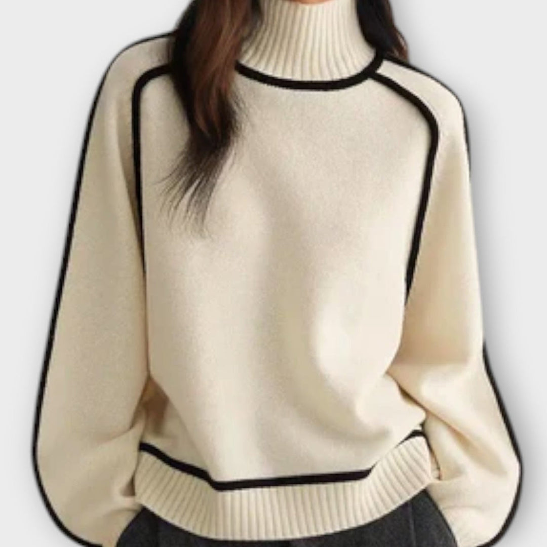 Brielle | Women Ribbed Turtleneck Sweater | Soft & Structured