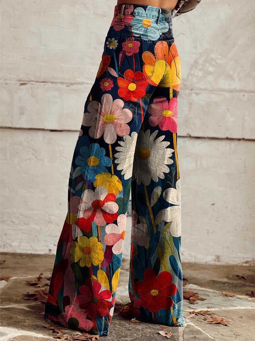 Fiorella | Bold Bloom Wide-Leg Pants